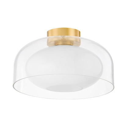 Giovanna Flush Mount Ceiling Light in Aged Brass.