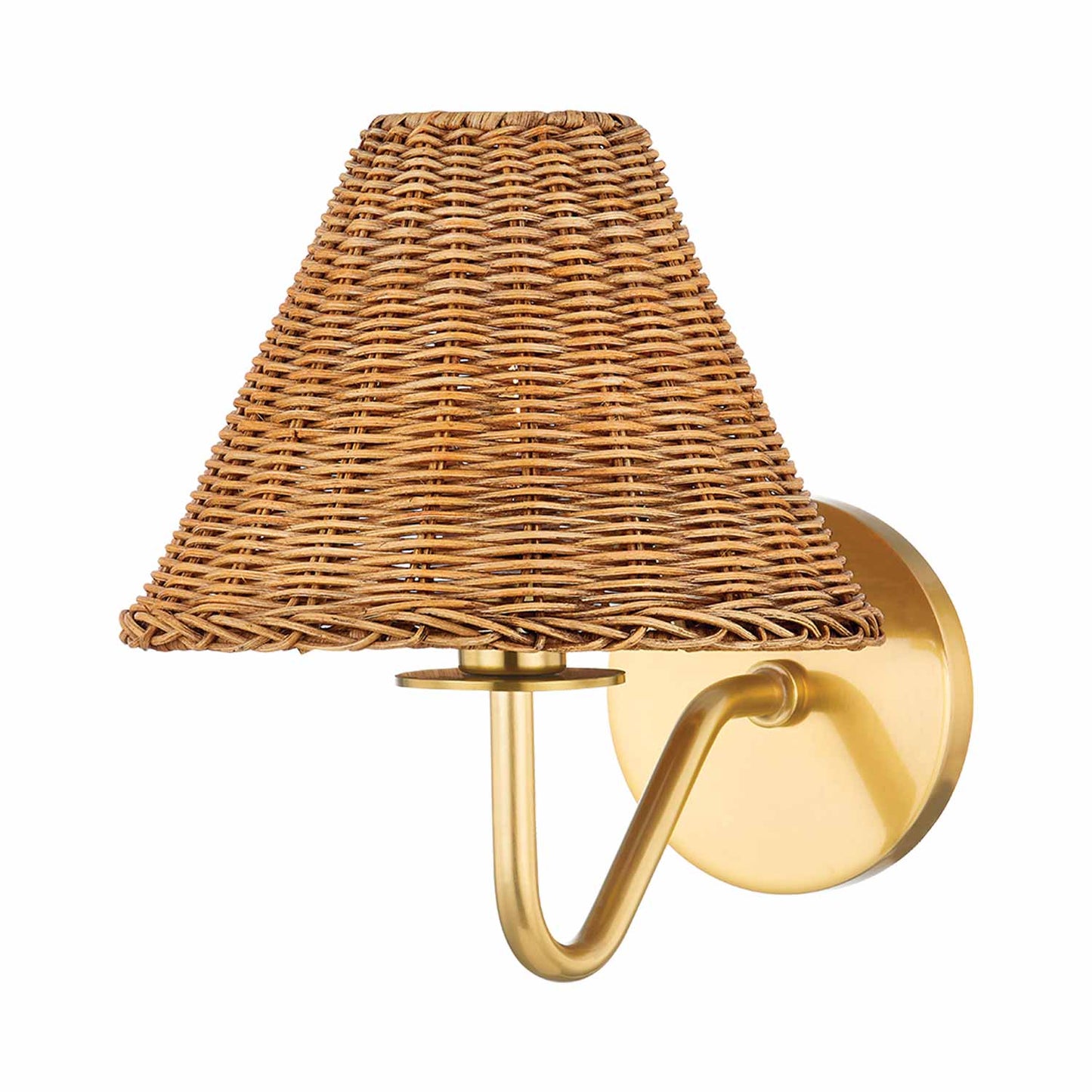 Issa Wall Light in Aged Brass.