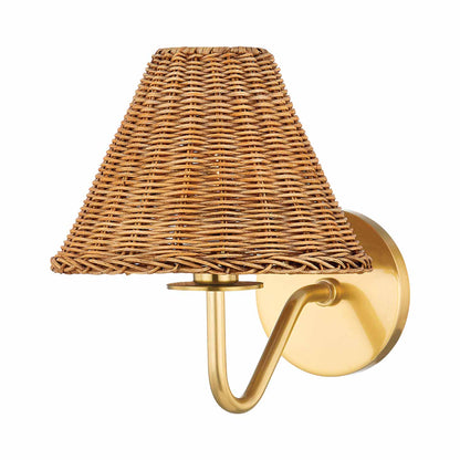 Issa Wall Light in Aged Brass.