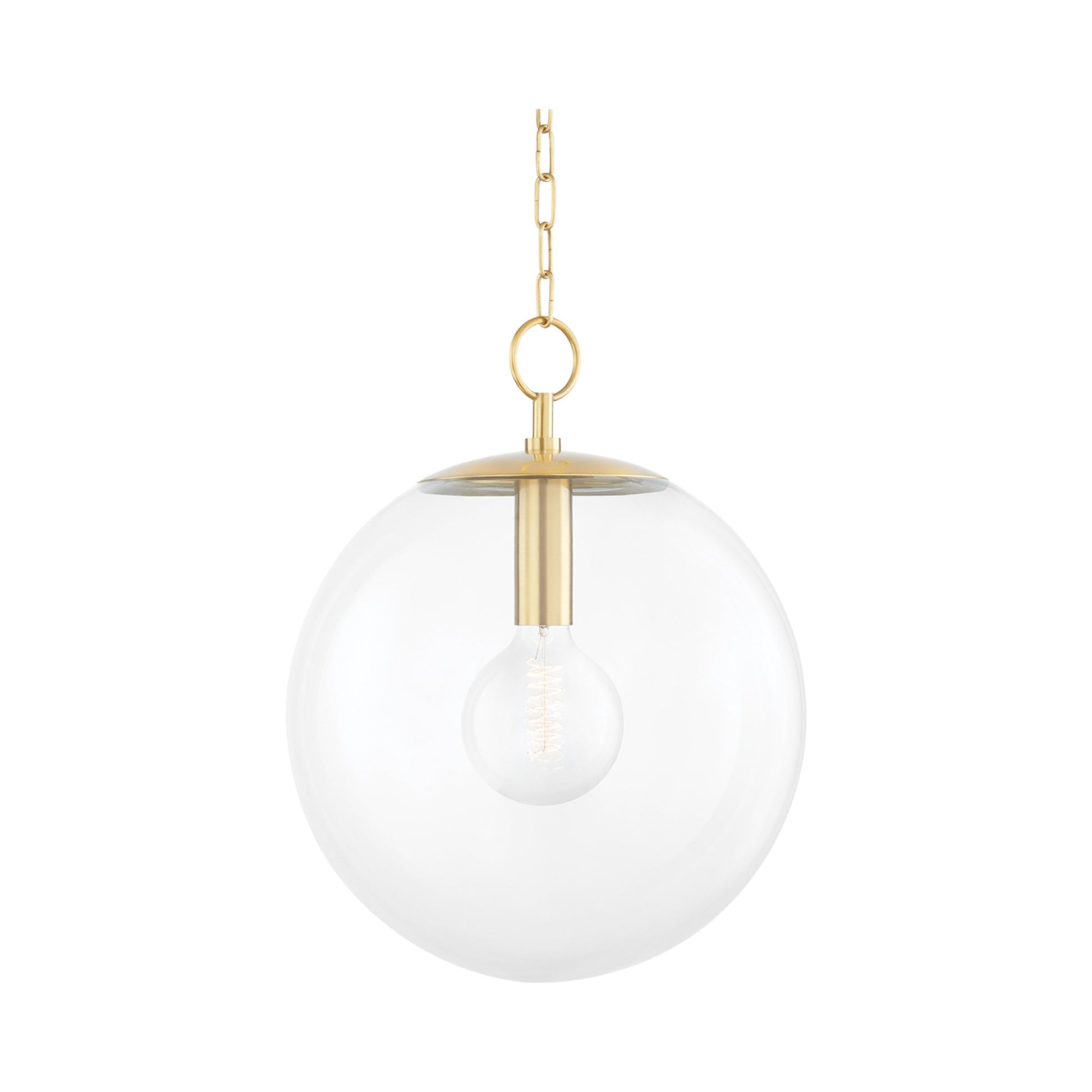 Juliana Pendant Light in Large/Aged Brass.