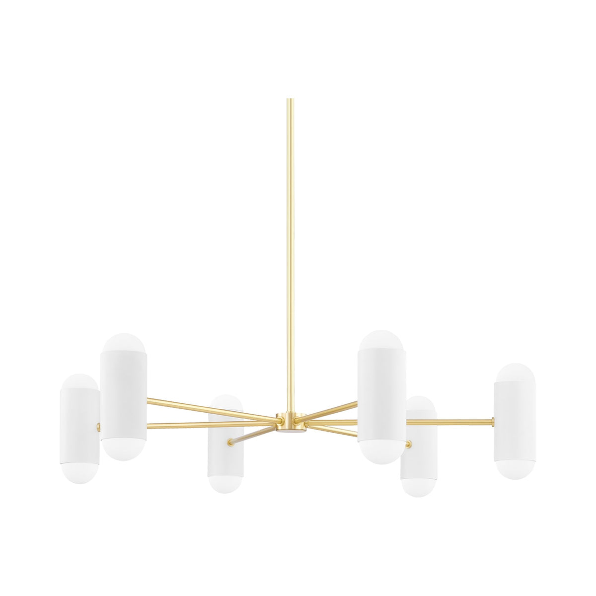 Kira Chandelier in Aged Brass/Soft White Combo (12-Light).