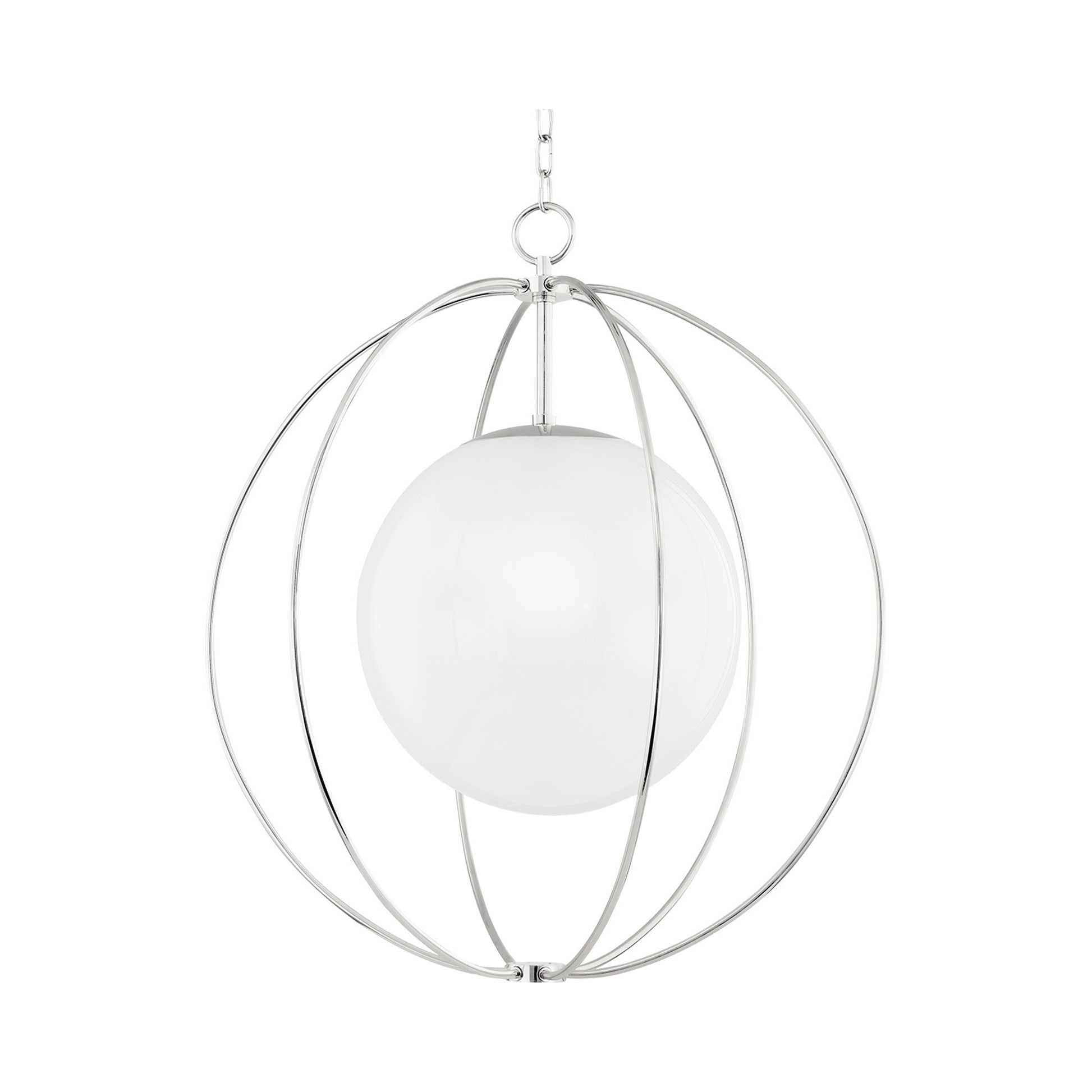 Lyla Pendant Light in Large/Polished Nickel.