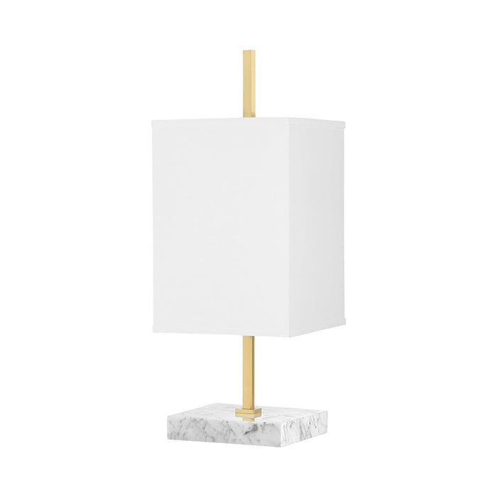 Mikaela Table Lamp in Aged Brass.