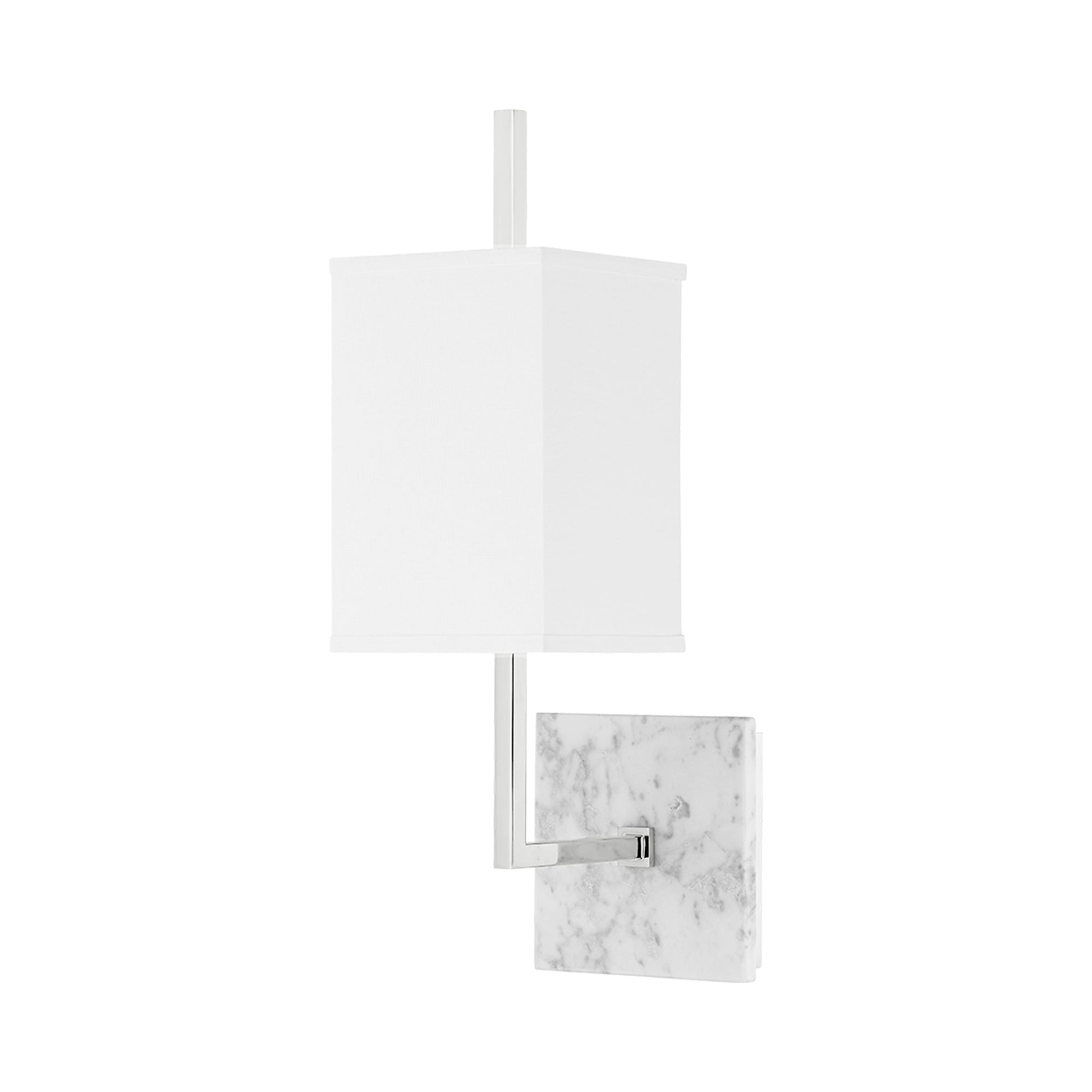 Mikaela Wall Light in Polished Nickel.