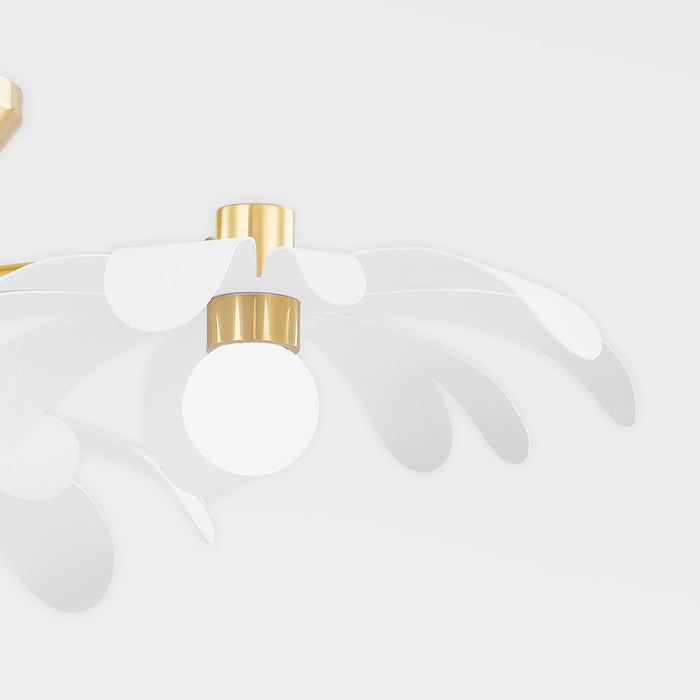 Twiggy Floral Semi Flush Mount Ceiling Light in Detail.
