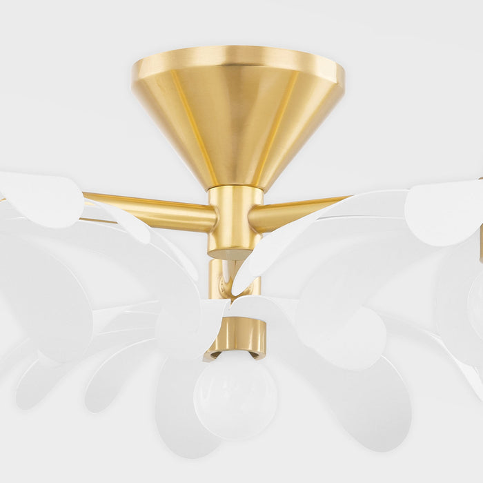 Twiggy Floral Semi Flush Mount Ceiling Light in Detail.