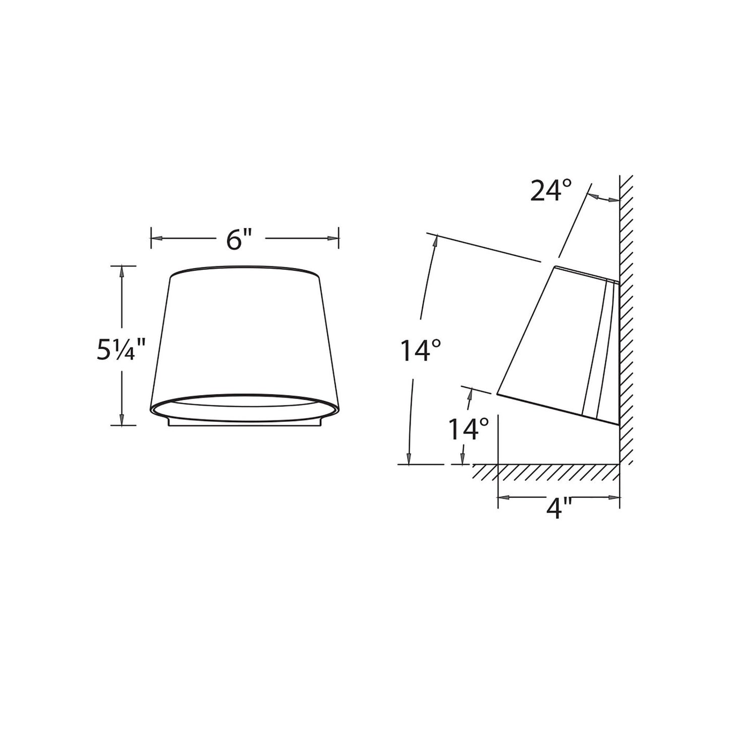 Mod Indoor/Outdoor LED Wall Light - line drawing.