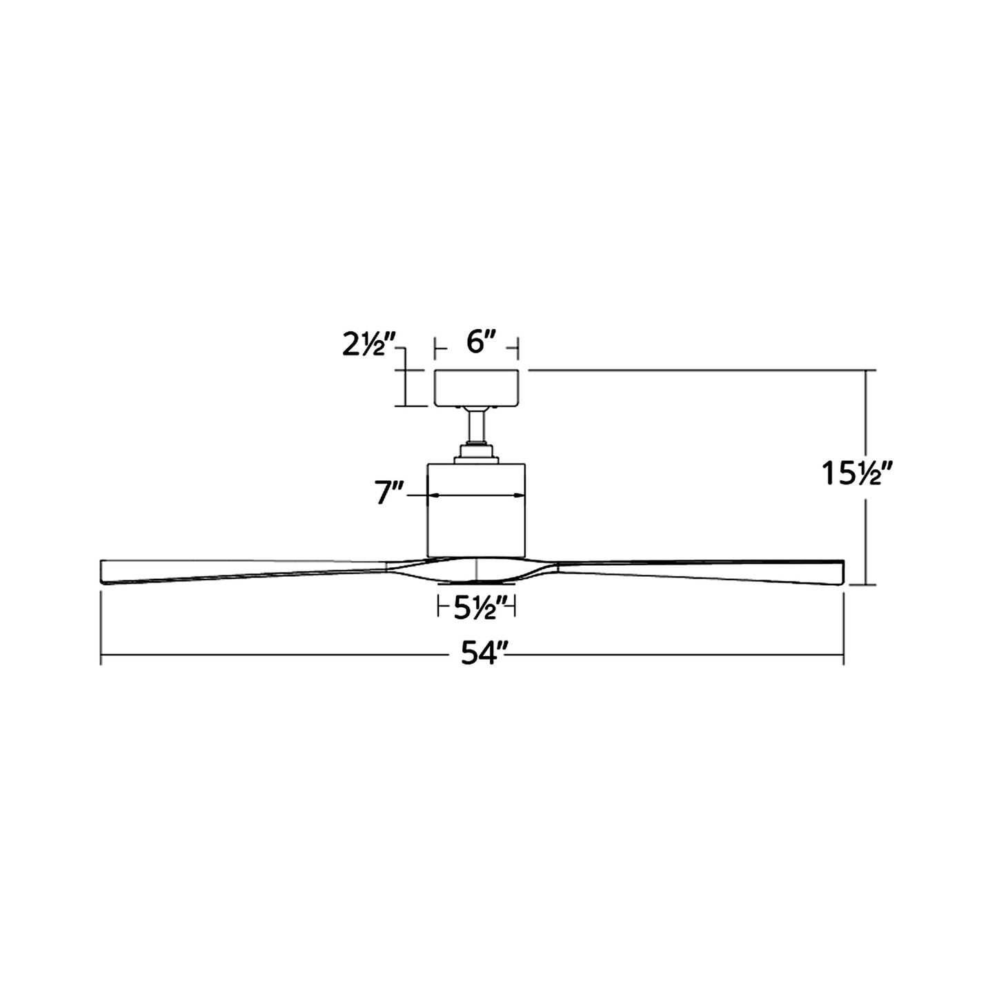 Aviator 5 Smart Ceiling Fan - line drawing.