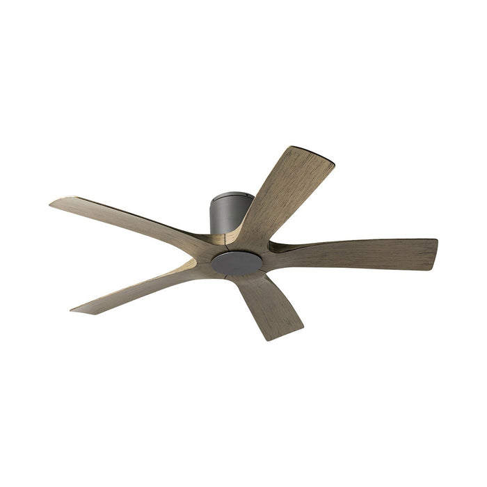 Aviator Smart Flush Mount Ceiling Fan in Graphite/Weathered Gray.
