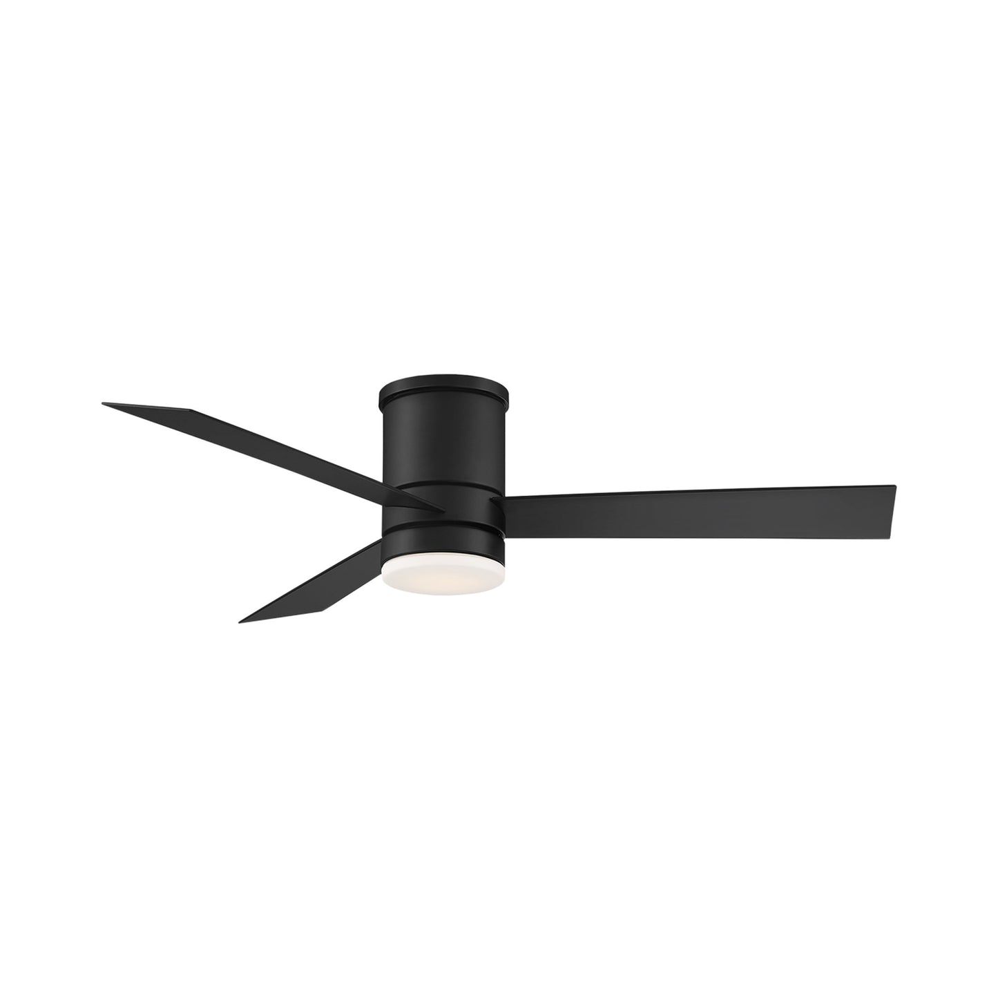 Axis LED Flush Mount Ceiling Fan in 52-Inch/Matte Black.