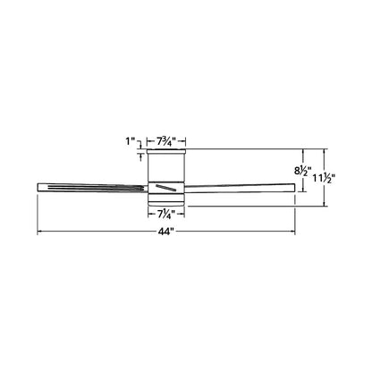 Axis LED Flush Mount Ceiling Fan - line drawing.