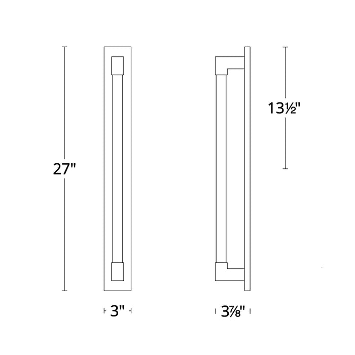 Barre LED Vanity Wall Light - line drawing.