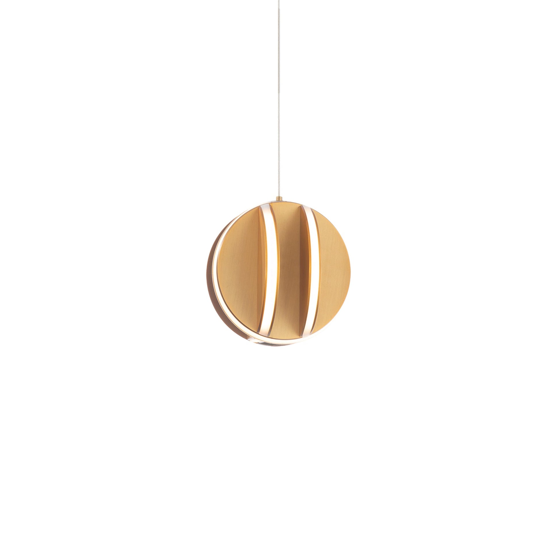 Carillion LED Pendant Light in Aged Brass (1-Light).