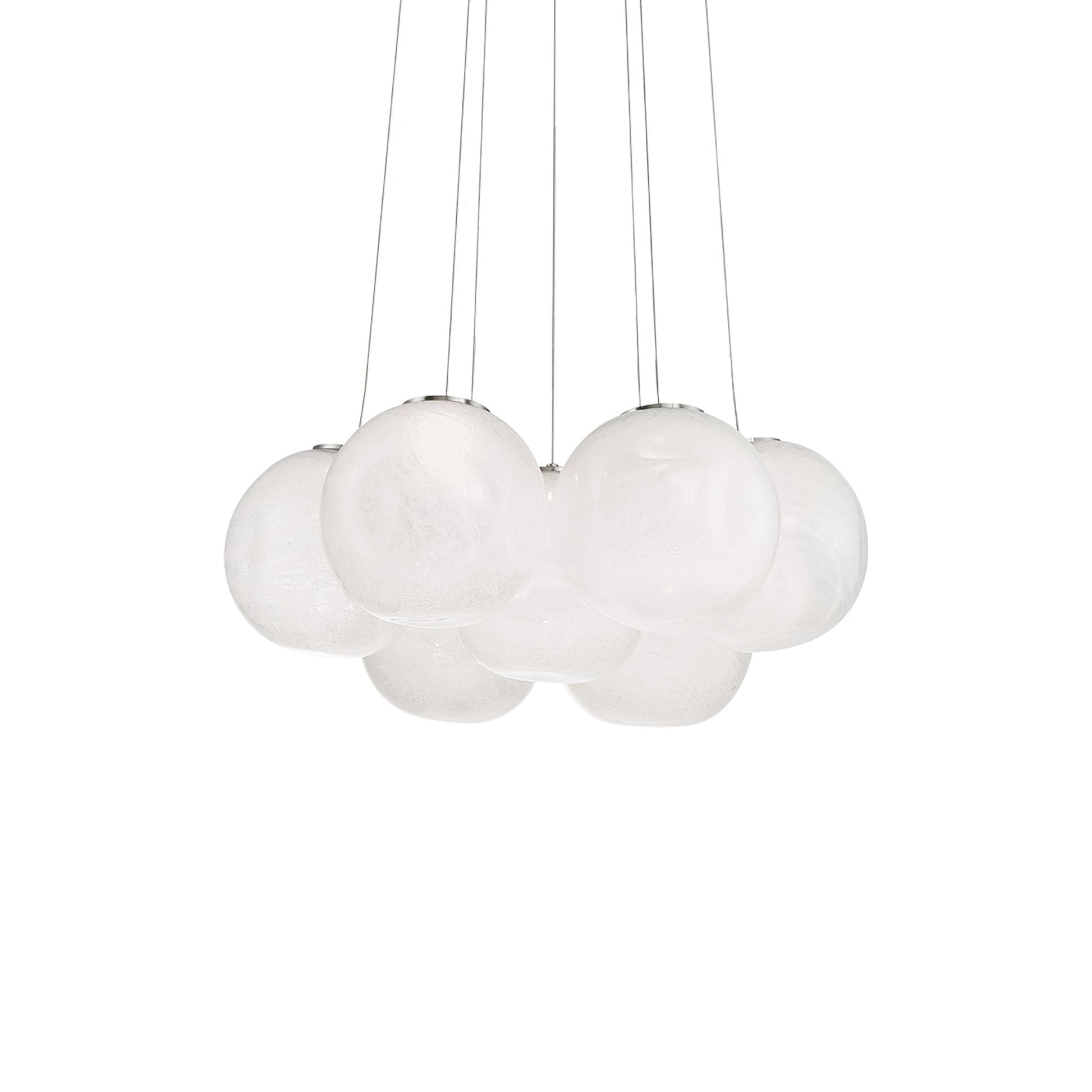 Cosmic Crystal Multi-Light LED Pendant Light in Brushed Nickel (7-Light).