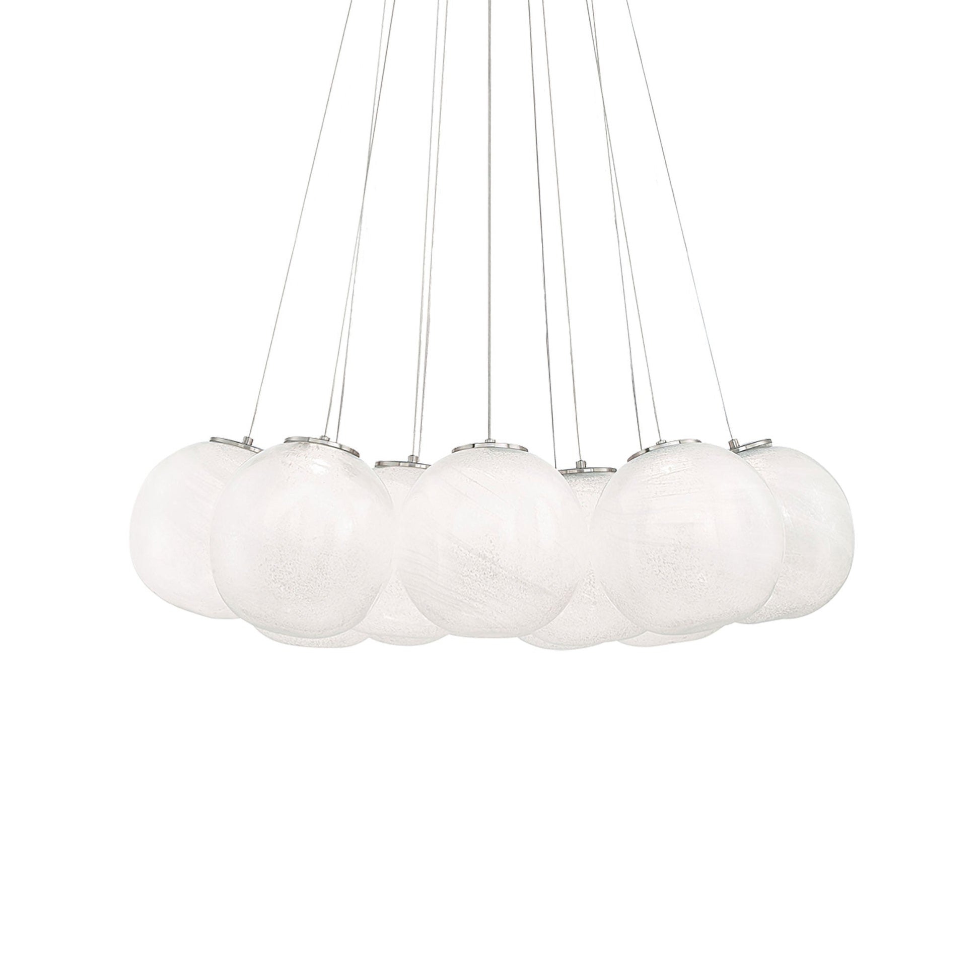 Cosmic Crystal Multi-Light LED Pendant Light in Brushed Nickel (12-Light).