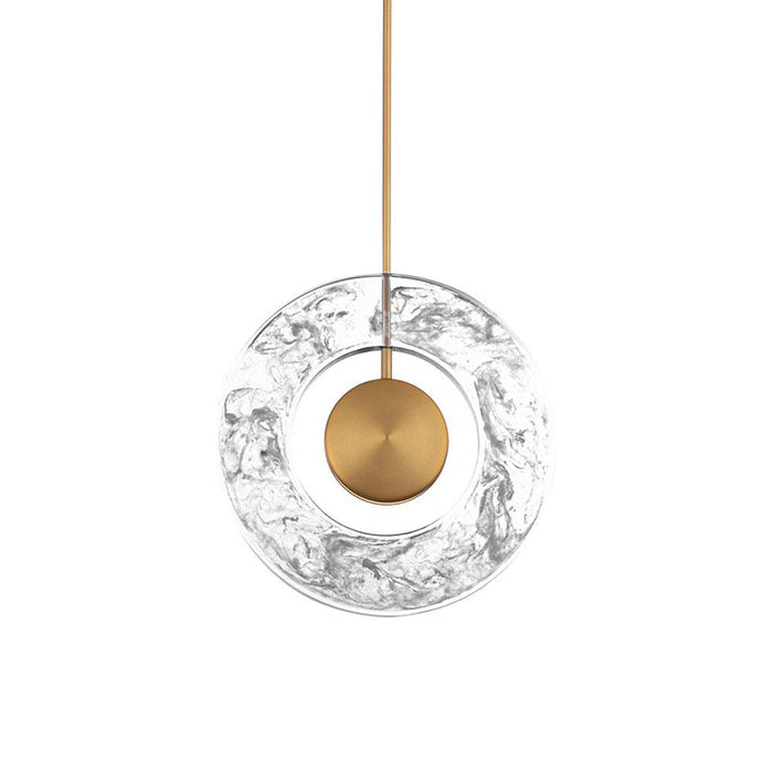 Cymbal LED Pendant Light in Aged Brass.