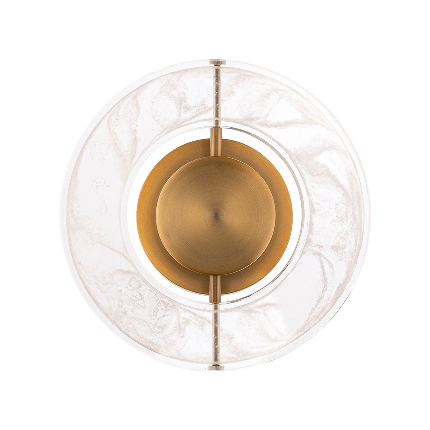 Cymbal LED Wall Light in Aged Brass.