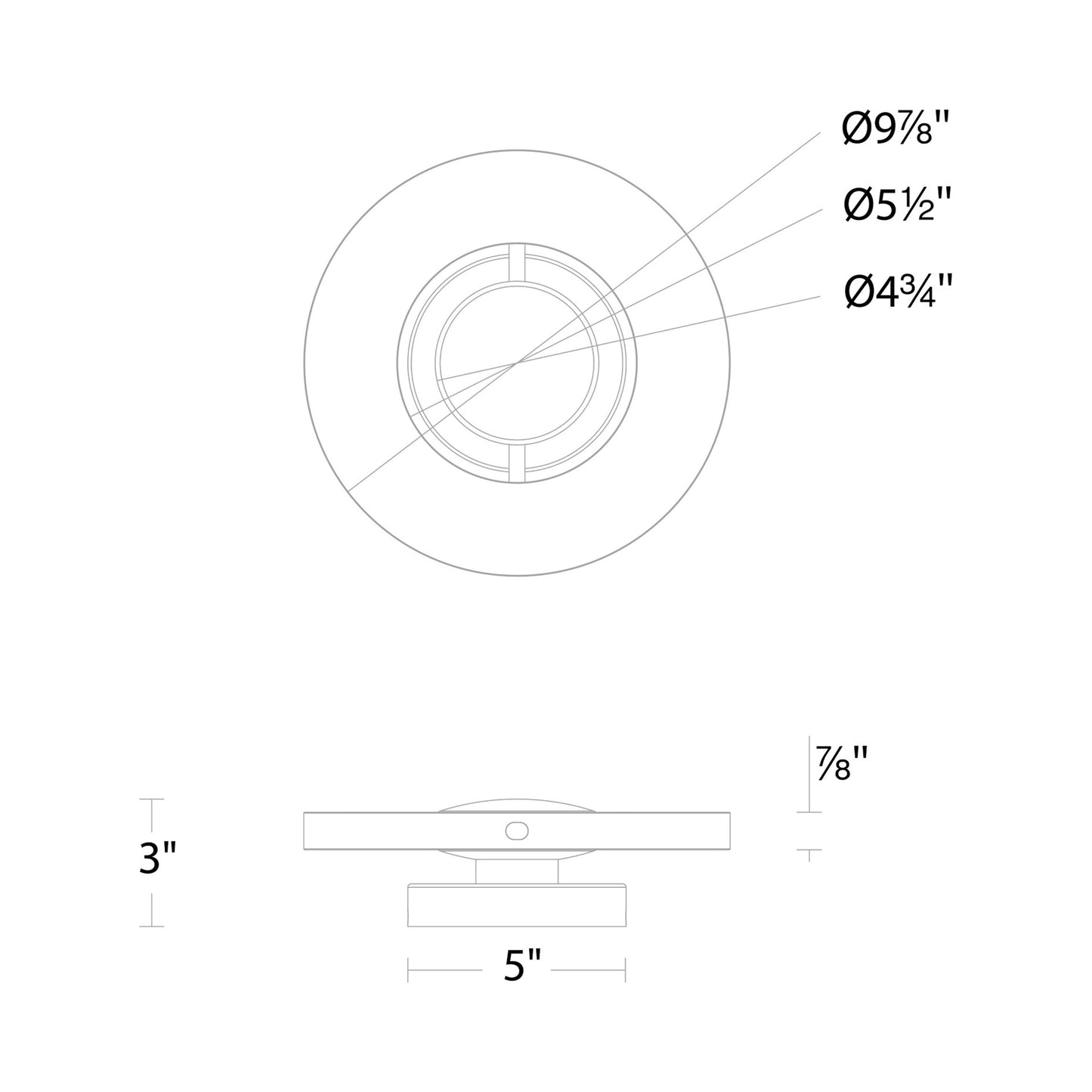 Cymbal LED Wall Light - line drawing.