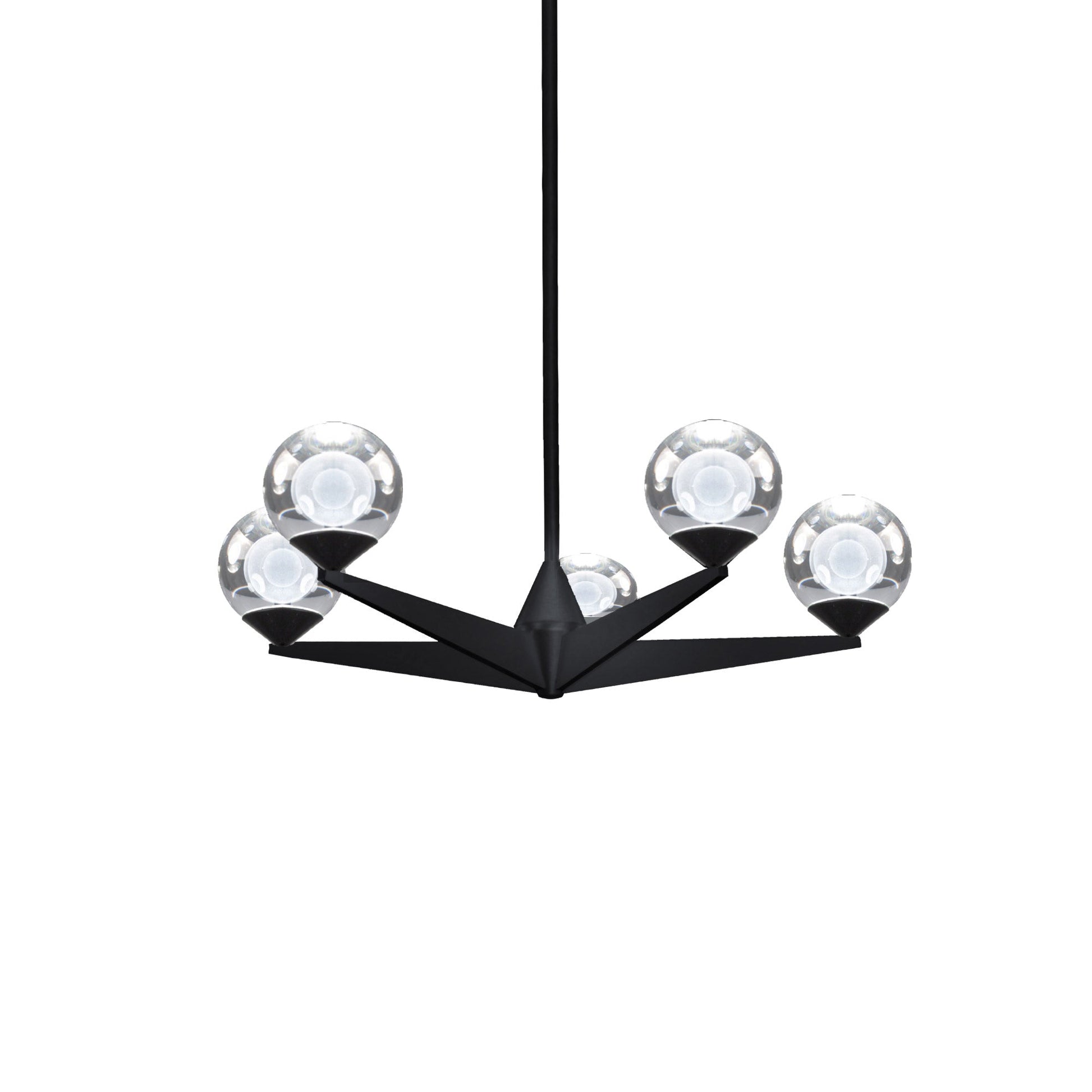 Double Bubble LED Chandelier in Black (5-Light).