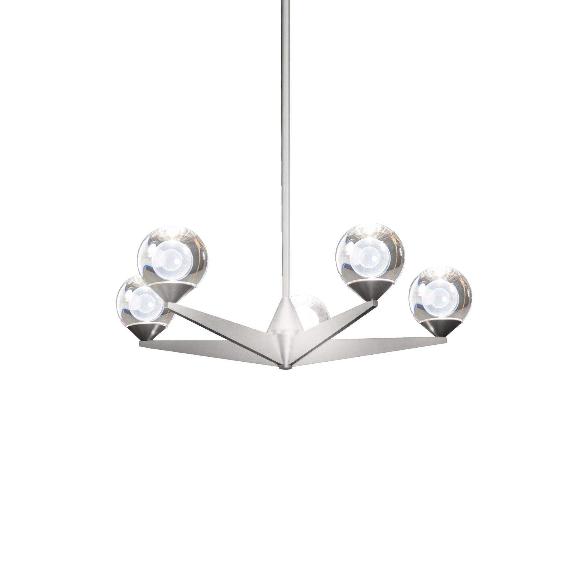 Double Bubble LED Chandelier in Satin Nickel (5-Light).