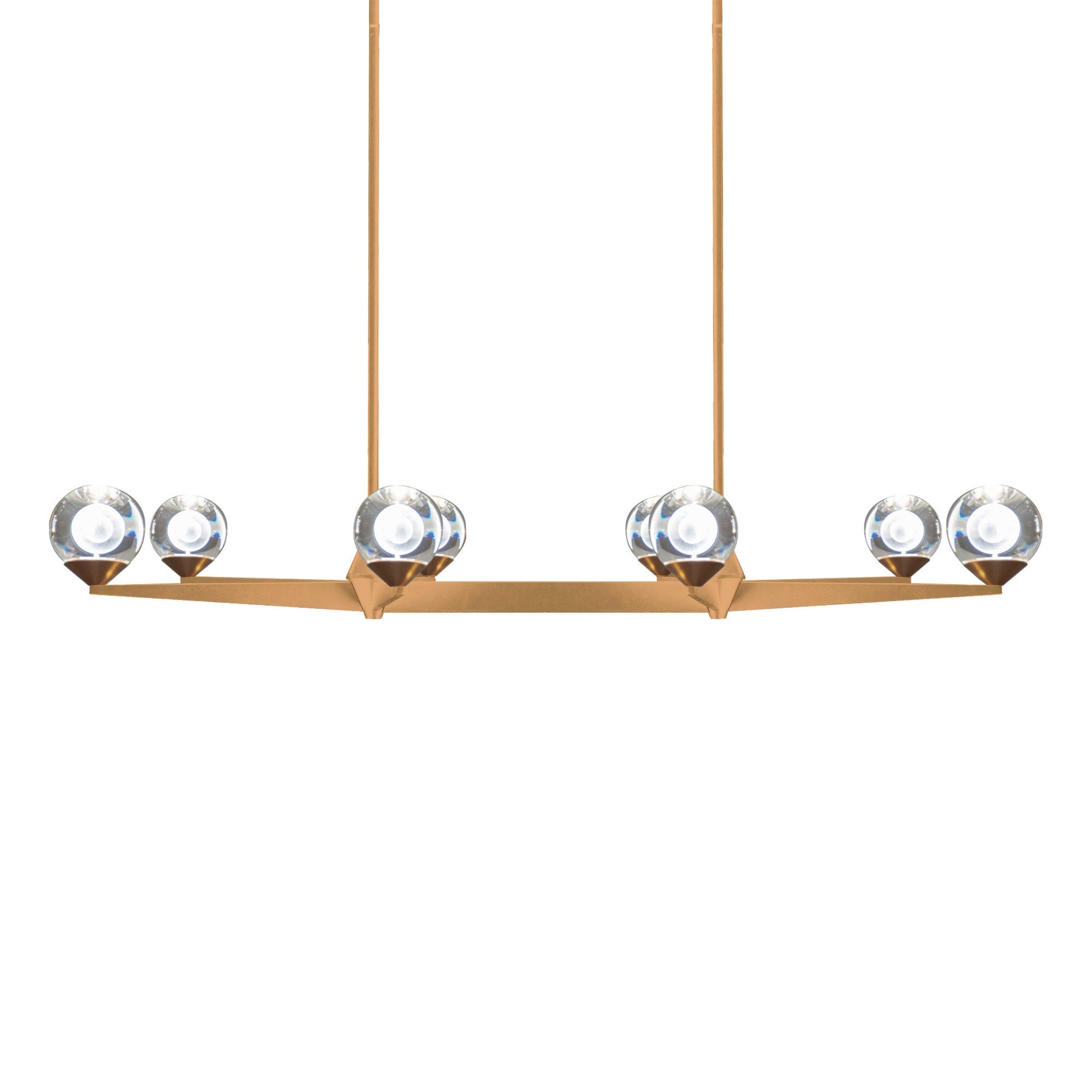 Double Bubble LED Chandelier in Aged Brass (8-Light).