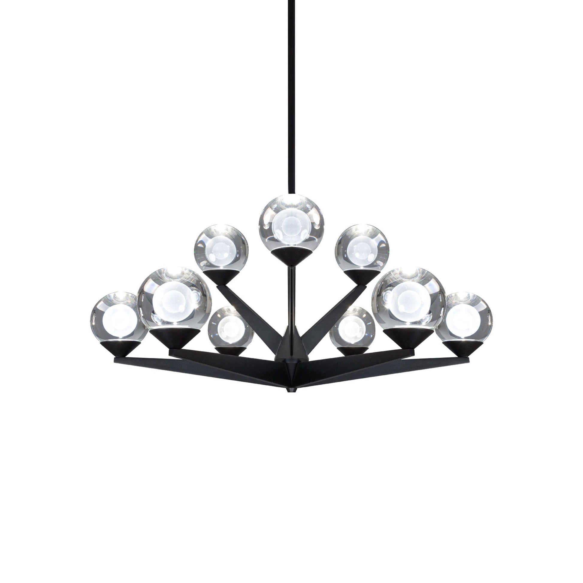 Double Bubble LED Chandelier in Black (9-Light).