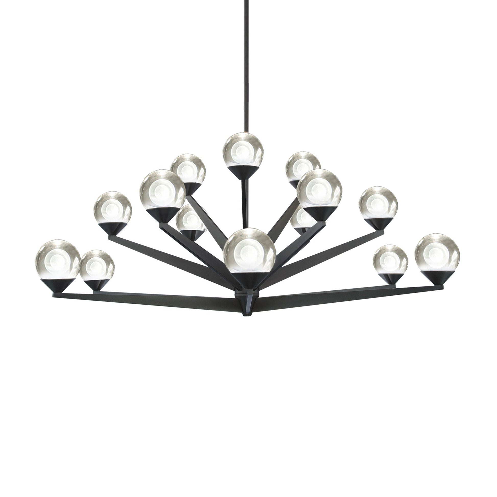 Double Bubble LED Chandelier in Black (15-Light).
