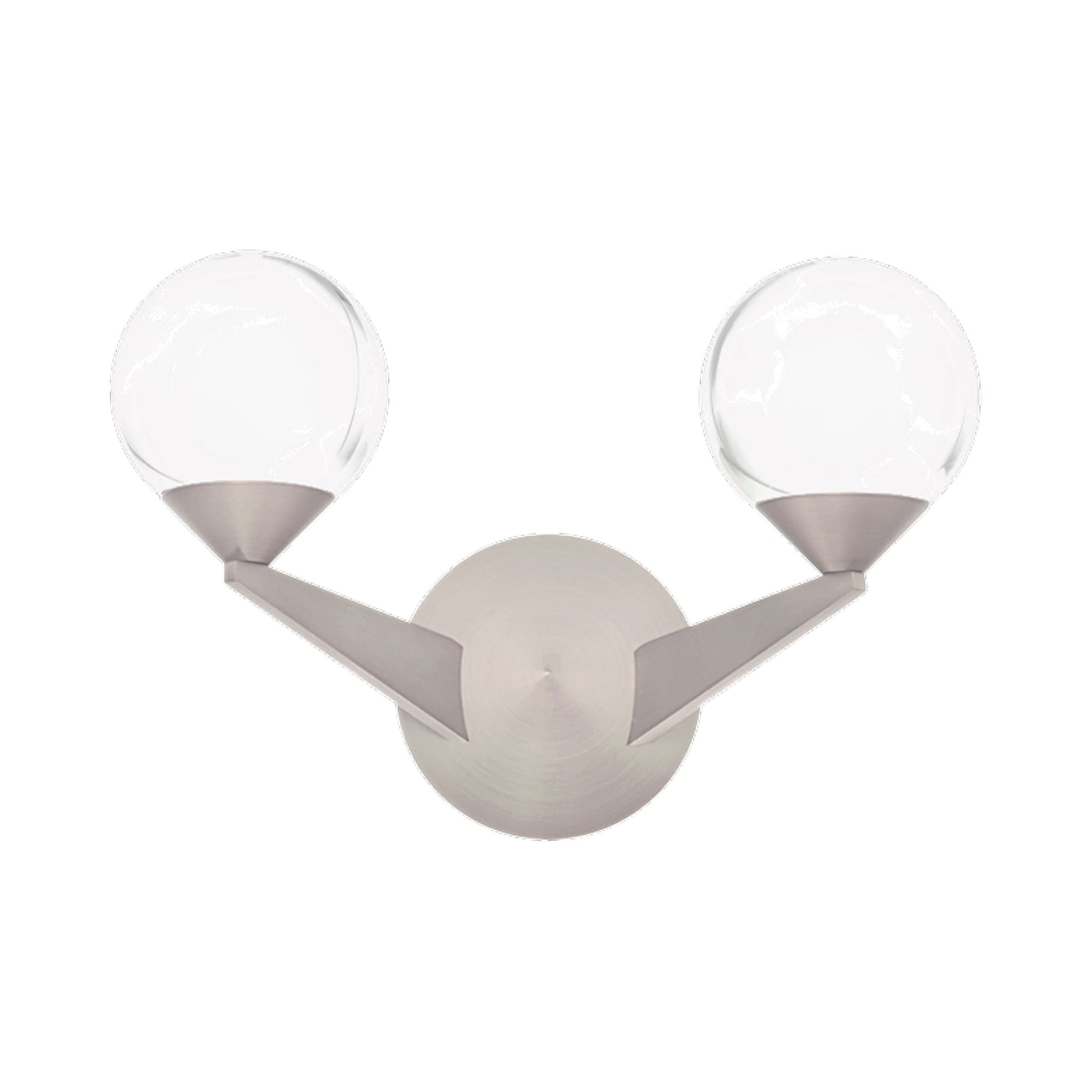Double Bubble LED Wall Light in Satin Nickel (2-Light).