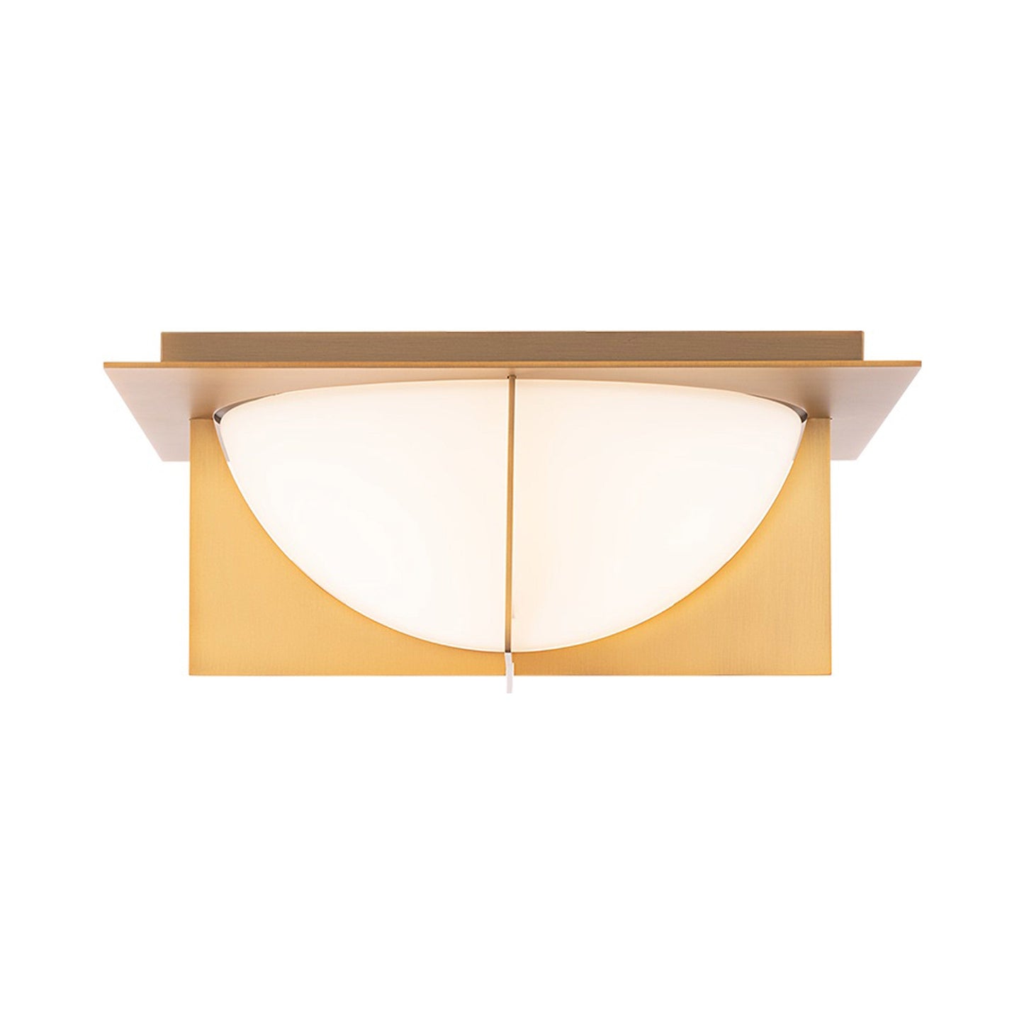 Echelon LED Flush Mount Ceiling Light in Aged Brass.