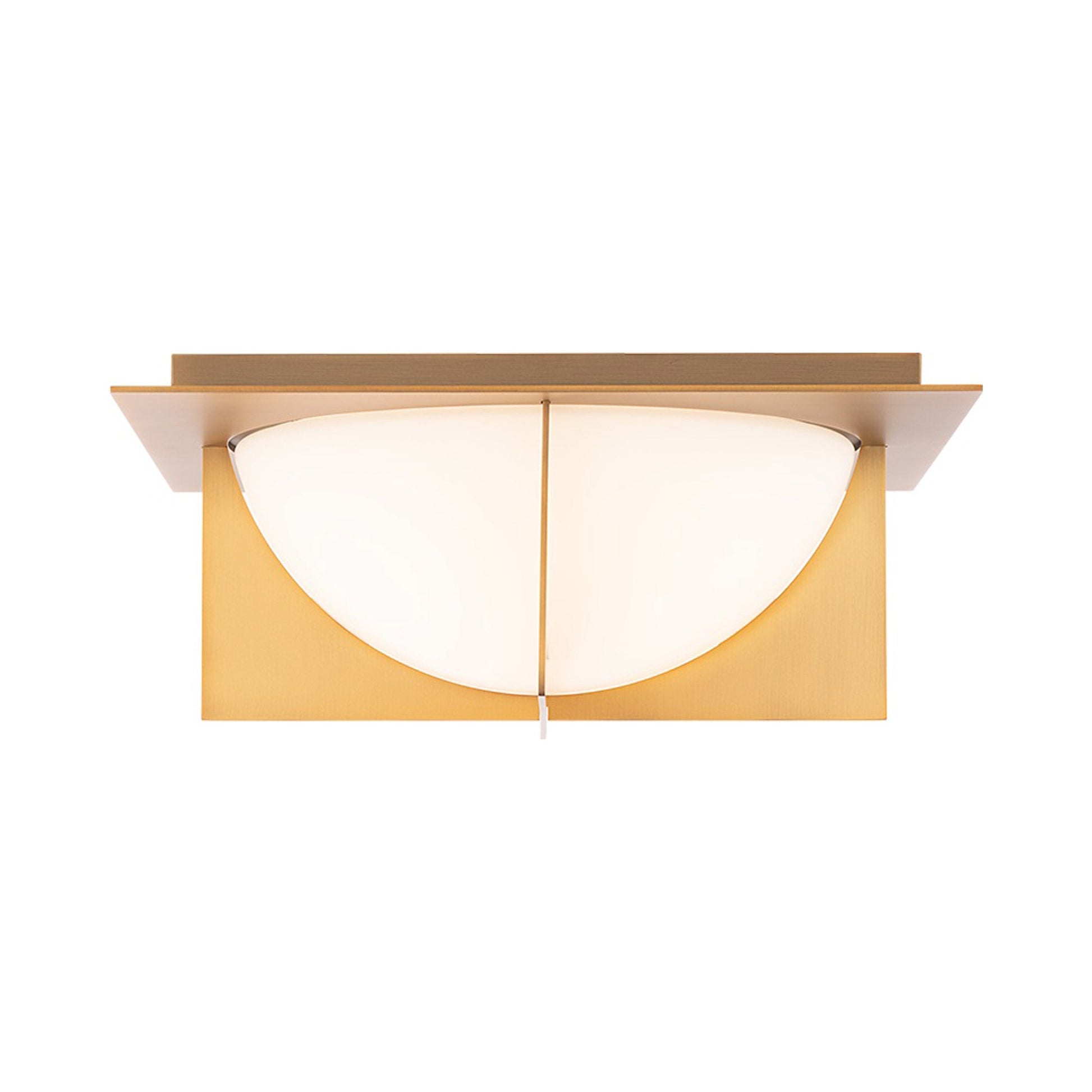 Echelon LED Flush Mount Ceiling Light in Aged Brass.