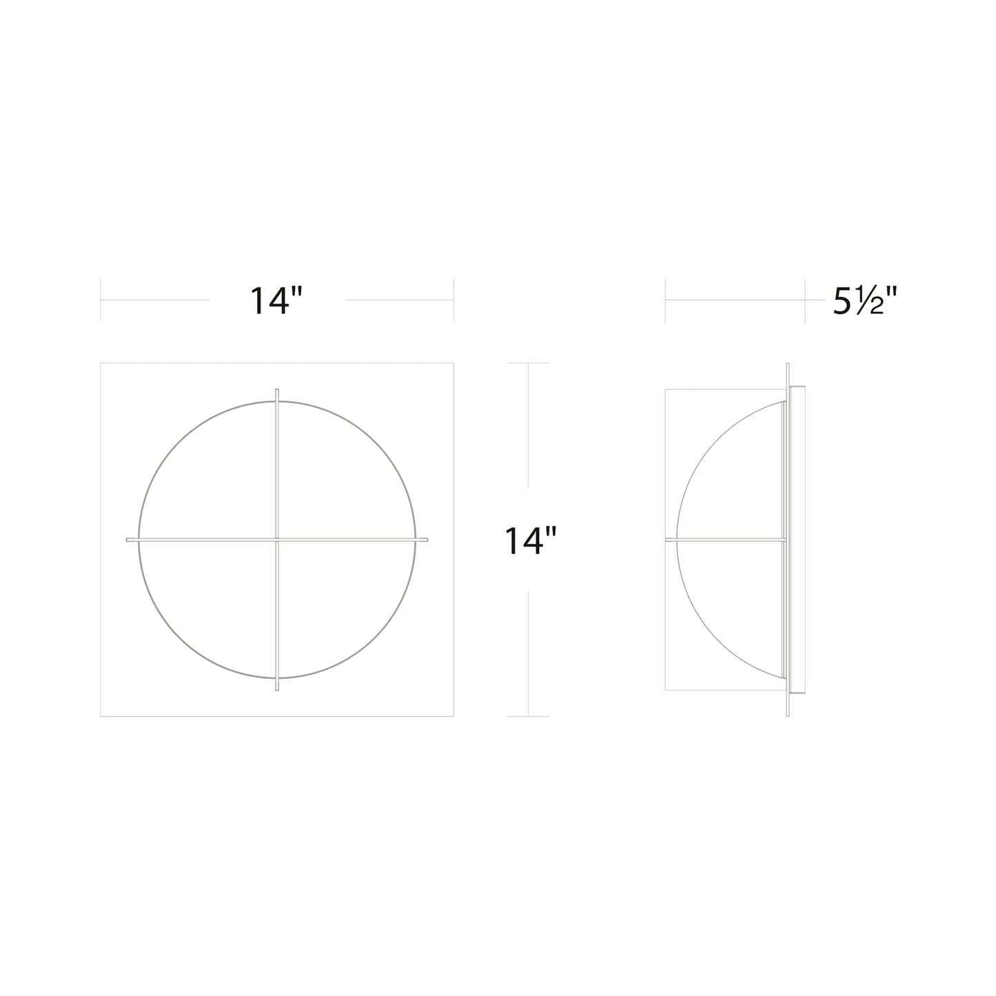 Echelon LED Flush Mount Ceiling Light - line drawing.