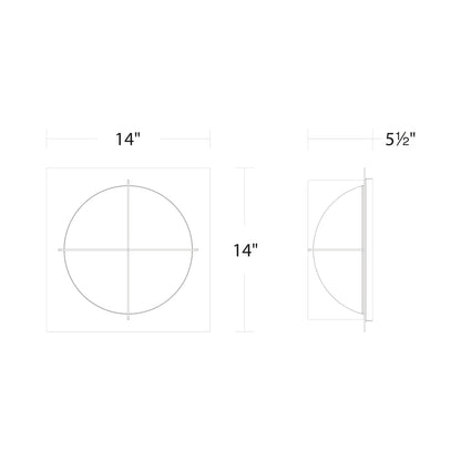 Echelon LED Flush Mount Ceiling Light - line drawing.