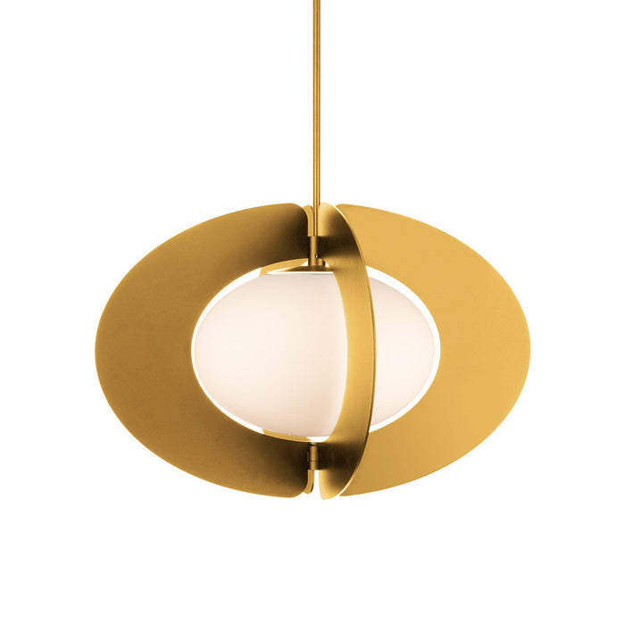 Echelon LED Pendant Light in Aged Brass (24-Inch).