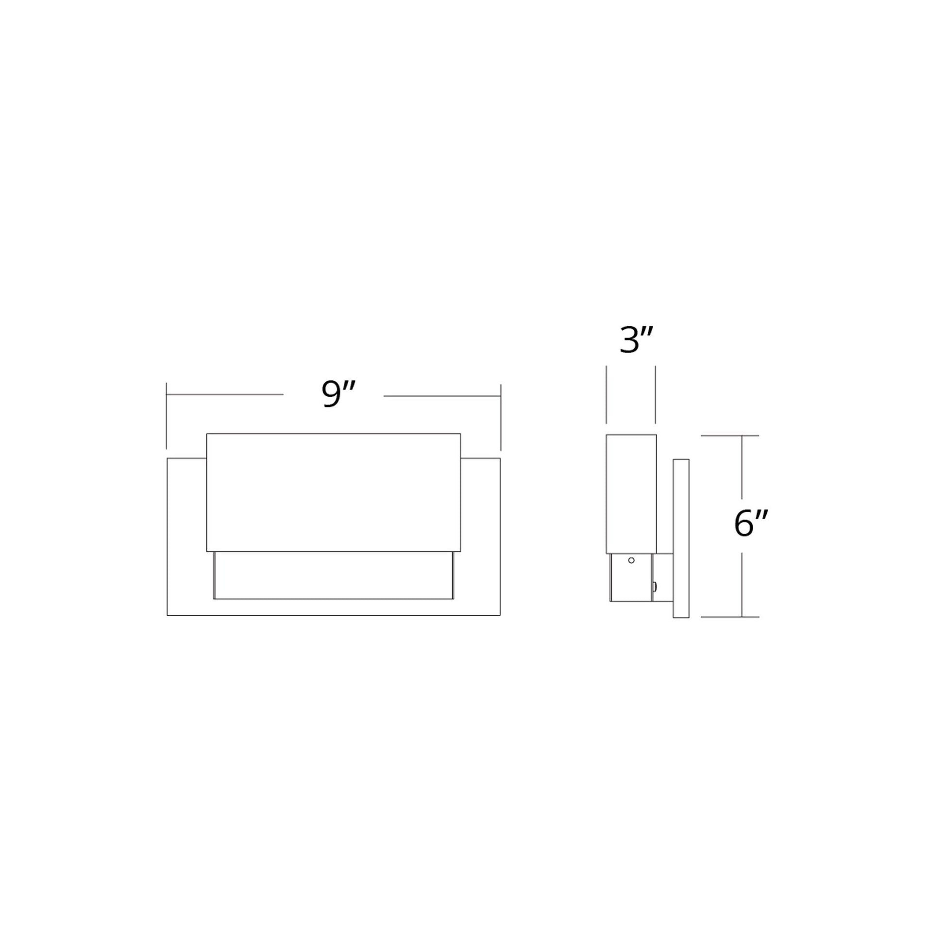 Glacier Three Light LED Bath Vanity Light - line drawing.