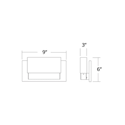 Glacier Three Light LED Bath Vanity Light - line drawing.