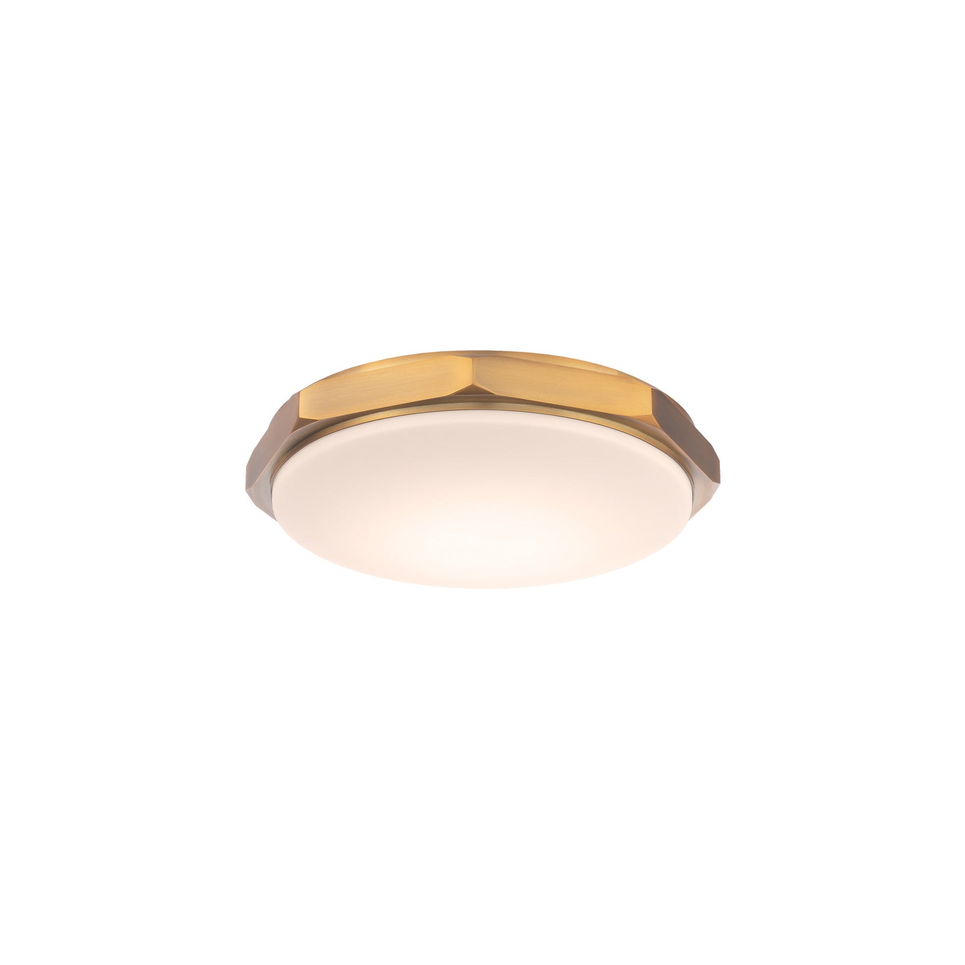 Grommet LED Flush Mount Ceiling Light in Aged Brass (Large).