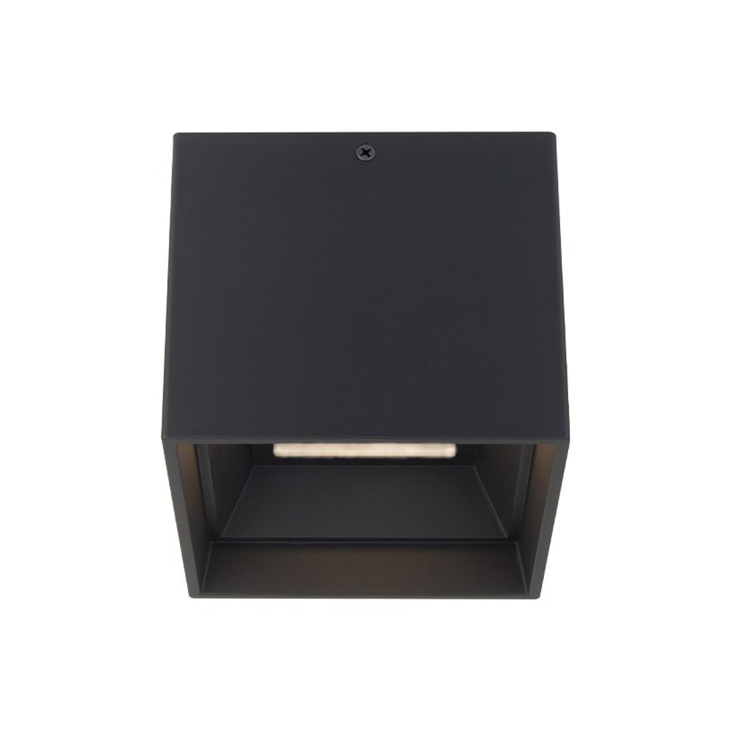 Kube Outdoor LED Flush Mount Ceiling Light in Black.