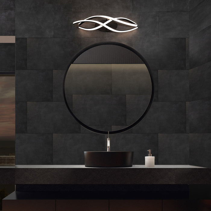Lior LED Vanity Light in Bathroom.