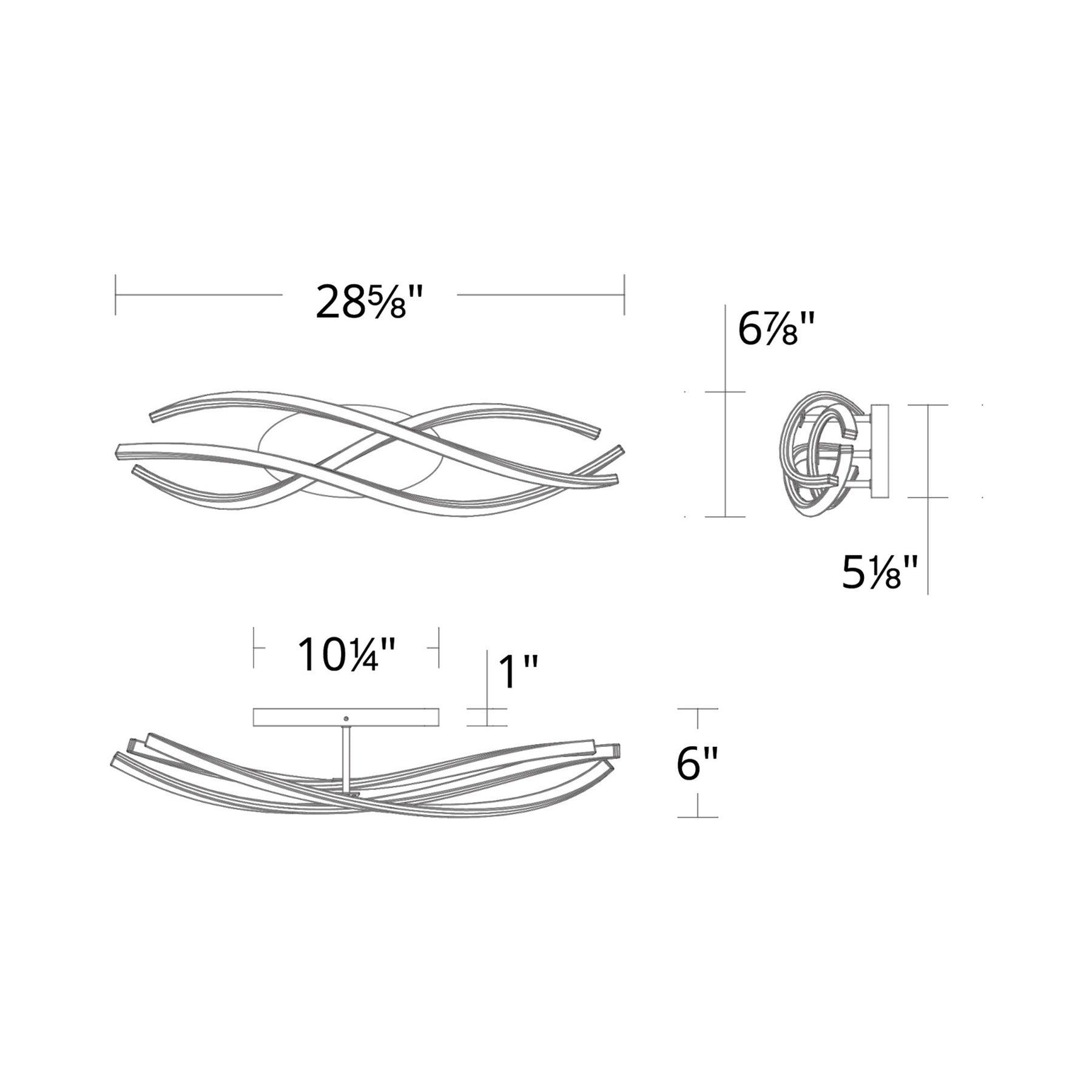 Lior LED Vanity Light - line drawing.