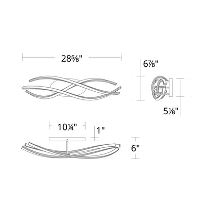 Lior LED Vanity Light - line drawing.