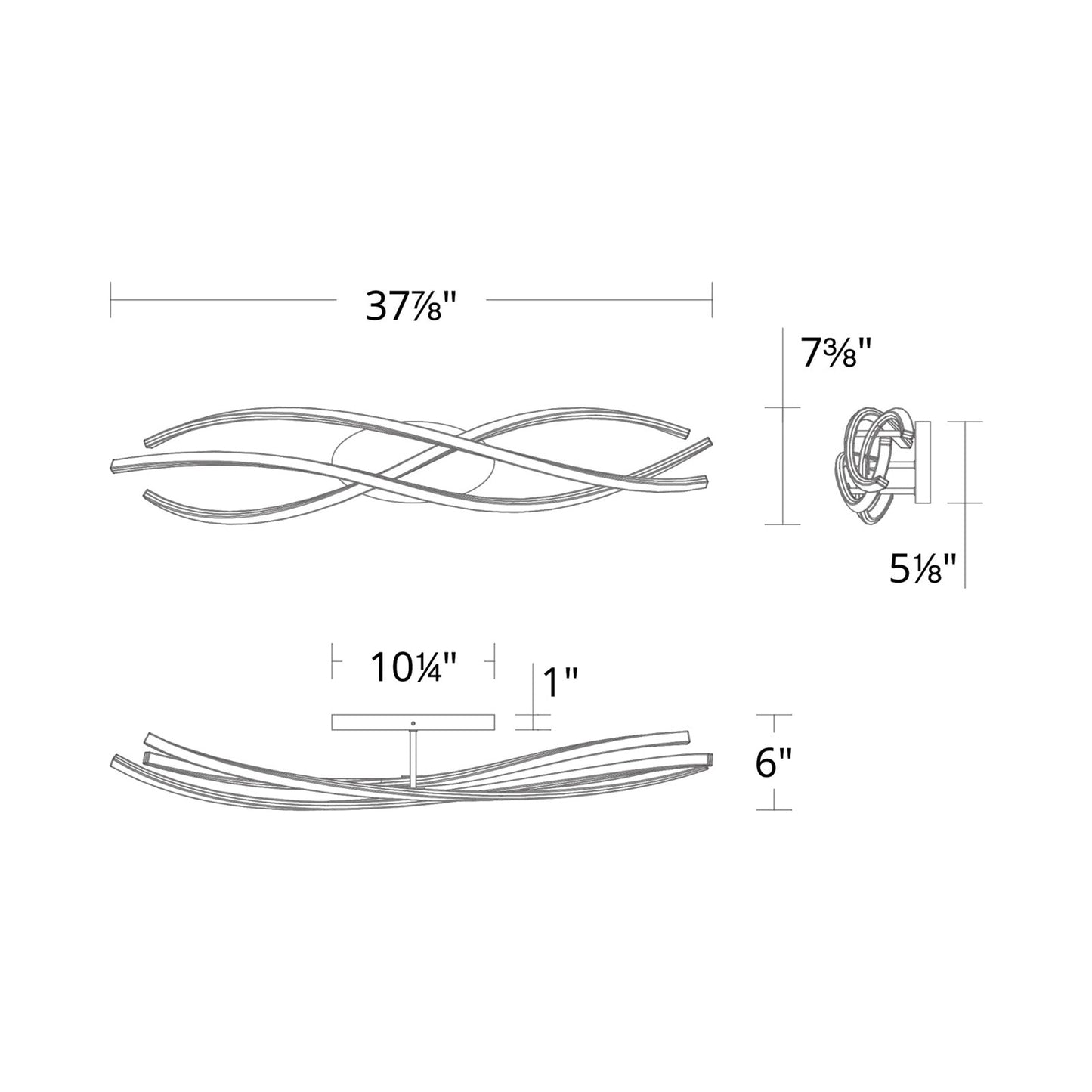 Lior LED Vanity Light - line drawing.