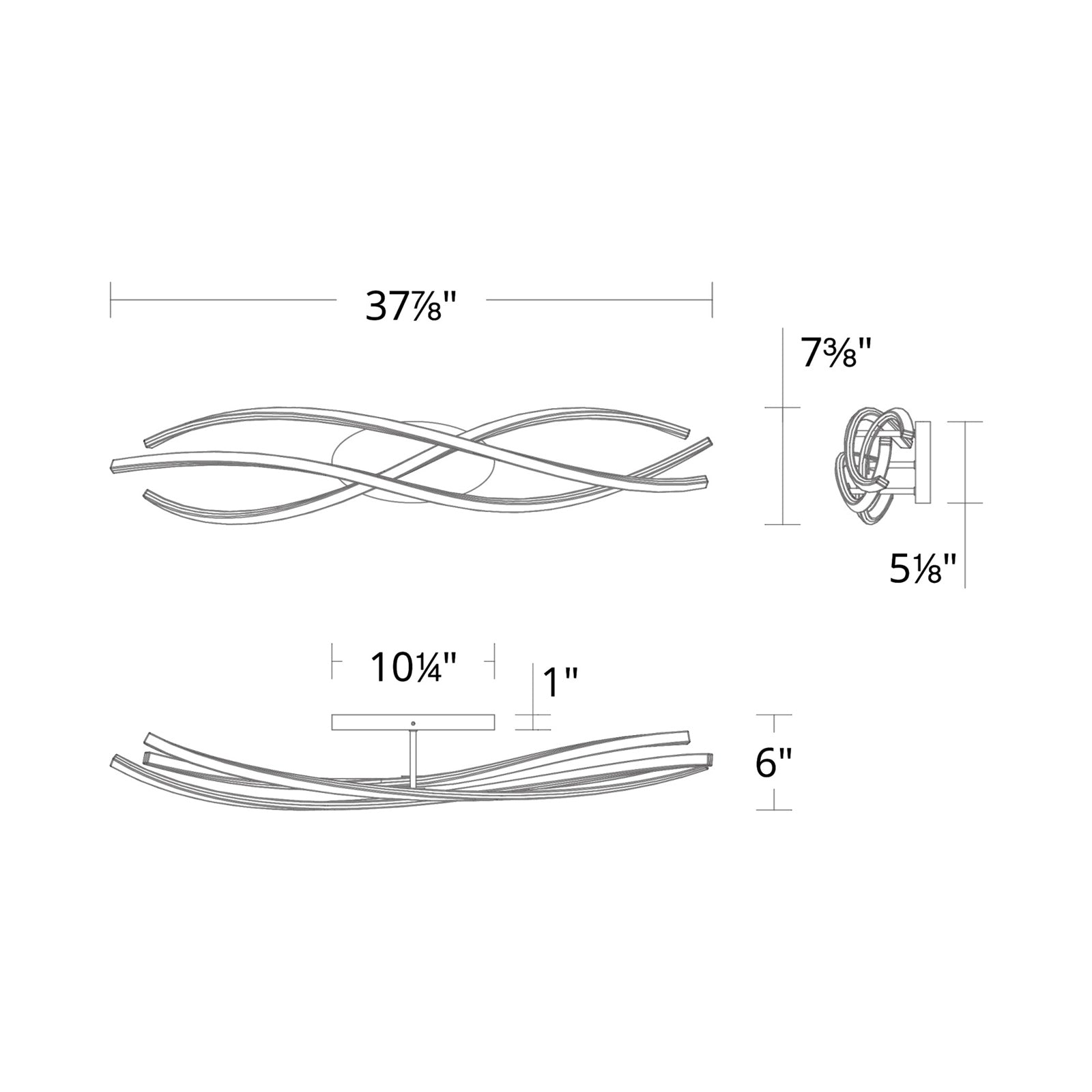 Lior LED Vanity Light - line drawing.