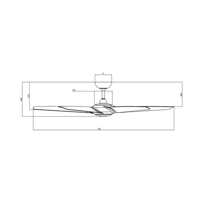 Lucid Ceiling Fan - line drawing.