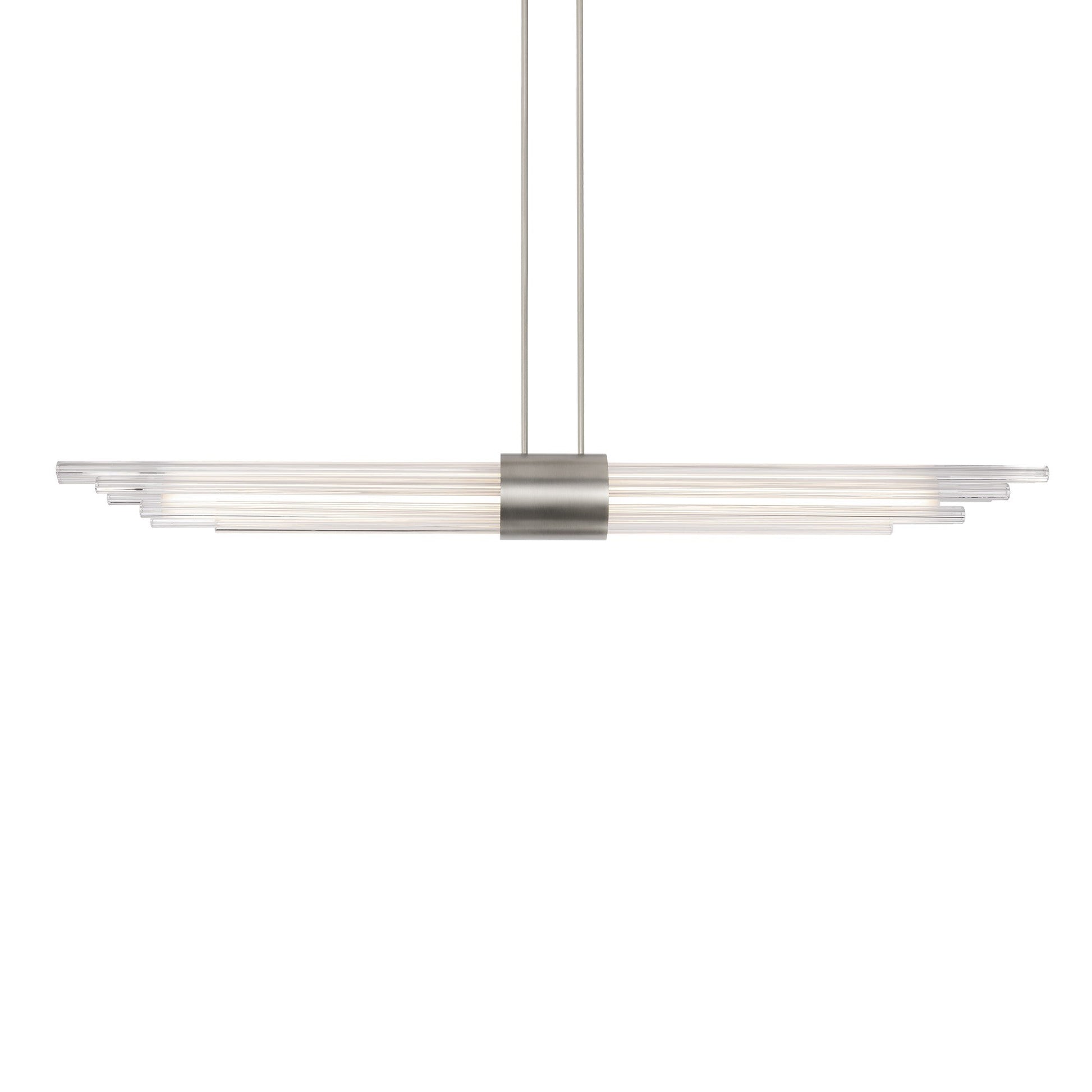 Luzerne LED Linear Pendant Light in Brushed Nickel.