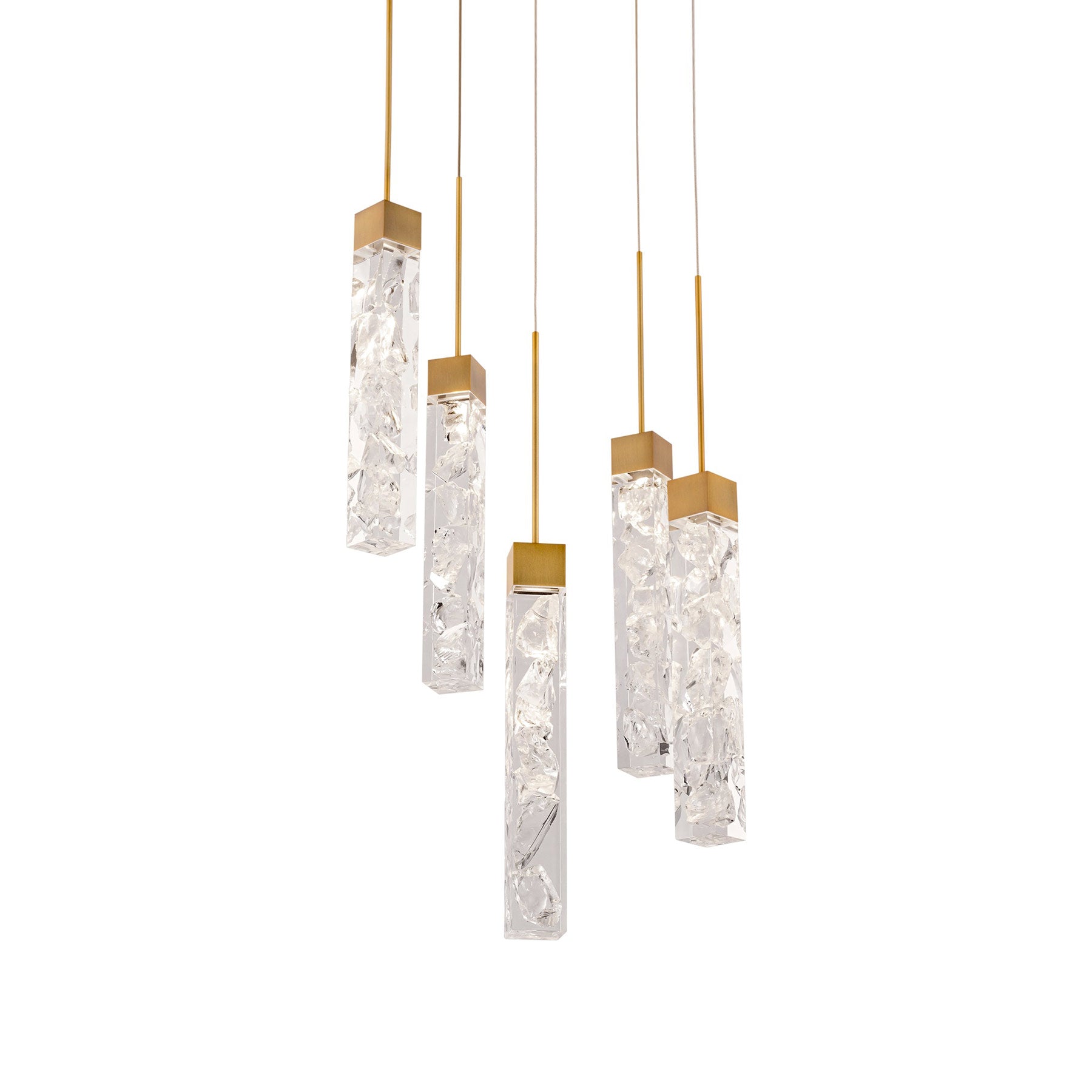 Minx LED Multi Light Pendant Light in Aged Brass (21.6W).