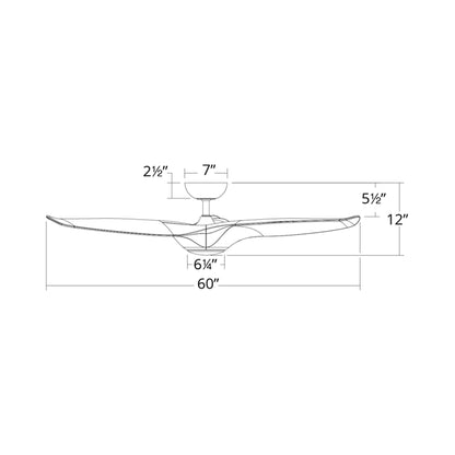 Morpheus III Smart LED Ceiling Fan - line drawing.