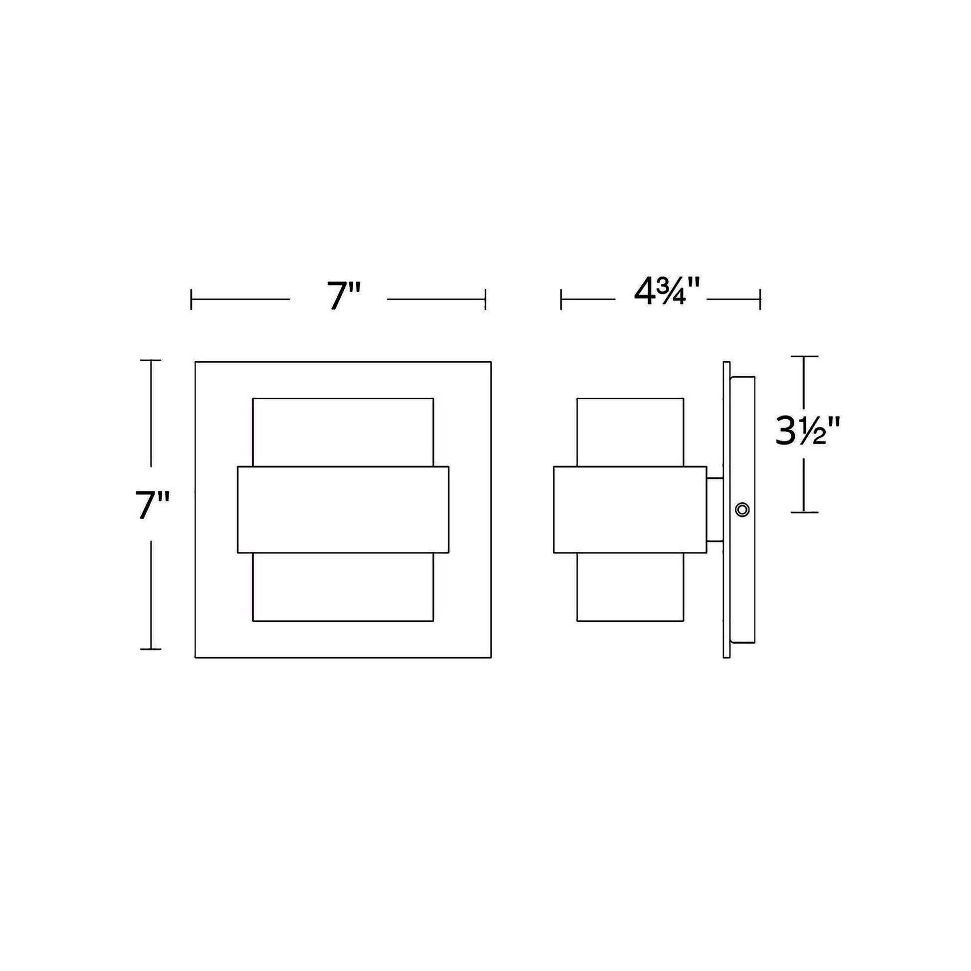 Pandora Outdoor LED Wall Light - line drawing.