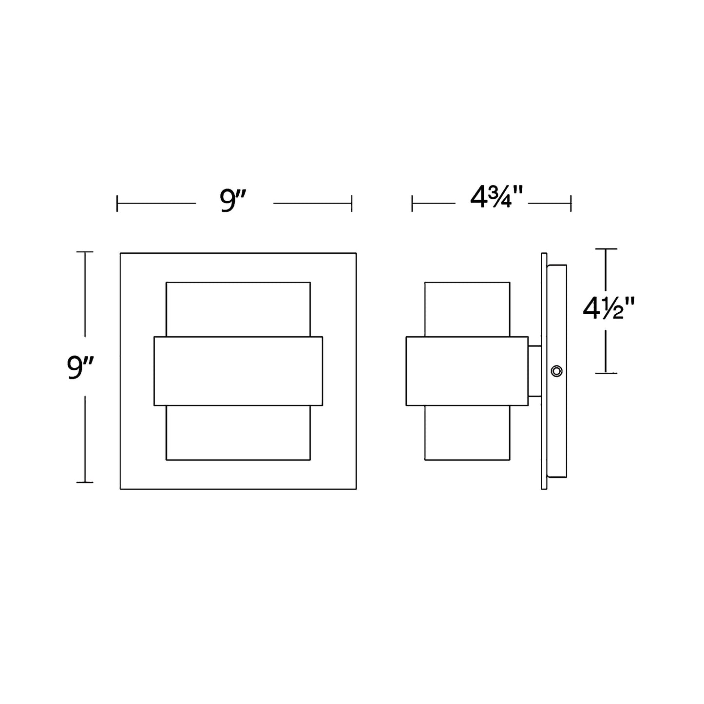 Pandora Outdoor LED Wall Light - line drawing.