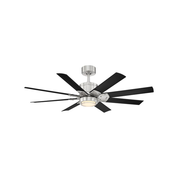 Renegade Outdoor LED Ceiling Fan in Brushed Nickel/Matte Black (52-Inch).