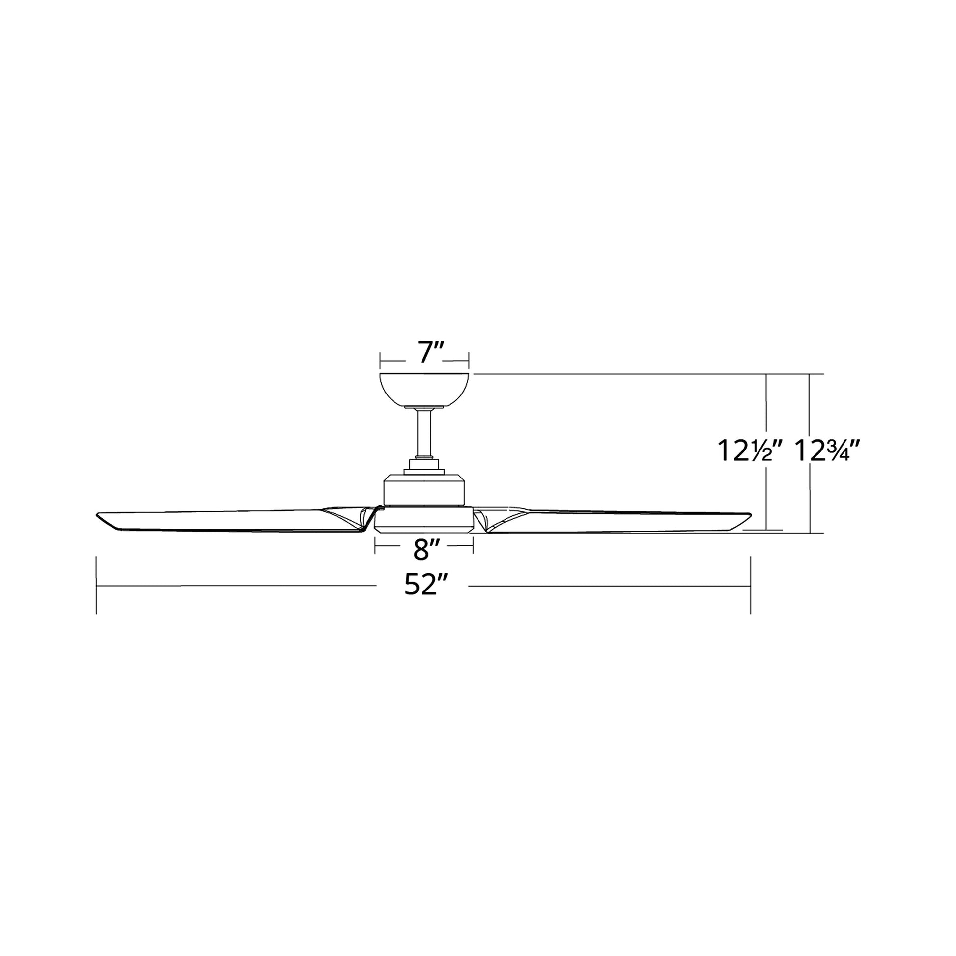 Roboto Smart Ceiling Fan - line drawing.